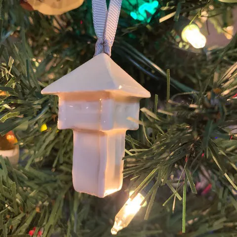 locally-made christmas ornament in tree